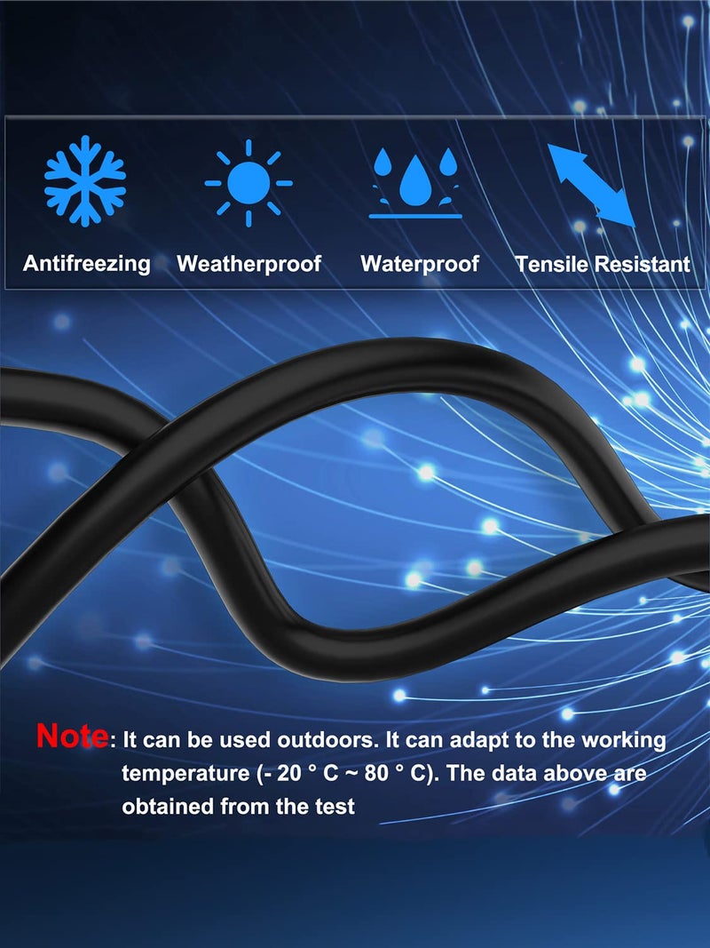 Dacrown Cat 8 Ethernet Cable 20 ft Shielded, Indoor&Outdoor, Heavy Duty High Speed Direct Burial 26AWG Network Wire, 40Gbps 2000Mhz SFTP Patch Cord, in Wall&Weatherproof RJ45 Cable for Router/Modem - Image 3
